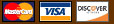 We accept Mastercard, Visa, and Discover credit cards.